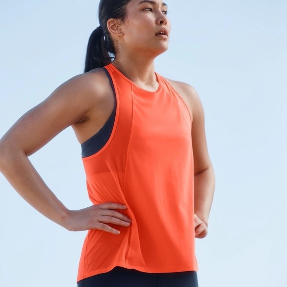 Athleta Ultimate Hybrid Tank size Medium Orange Lightweight EUC A2. - Picture 1 of 4